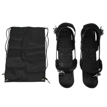 Mini Ski Shoes Black Free Size Adjustable Binding Outdoor Mini Snowboard Ski Boots for Forest Trails
