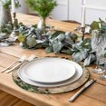 thumbnail image 2 of Sage Green Black Women Round 13 Inch Placemats Set of 8, Spring Eucalyptus Brown Wooden HeatResistant Non Slip Place Mats for Dining Table, Wipeable Braided Kitchen Table Mats for Housewarming, 2 of 9