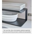 thumbnail image 4 of Yamazaki Home Dish Storage Rack with Two Tiers, for Kitchen Countertop Dinnerware Dinner Plate Cabinet Organizer, Long Metal Holder | Steel, One Size, Black, 4 of 8