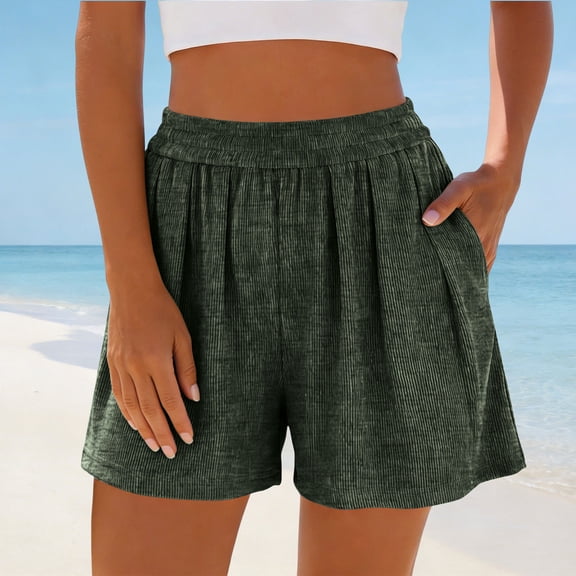 Women's Soft High Waisted Knit Shorts with Wide Leg for Casual Comfort and Vacation Wear