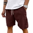 thumbnail image 2 of Mens Corduroy Shorts Casual Elastic Waist Drawstring 2026 Summer Beach Lounge Short Coffee L, 2 of 6