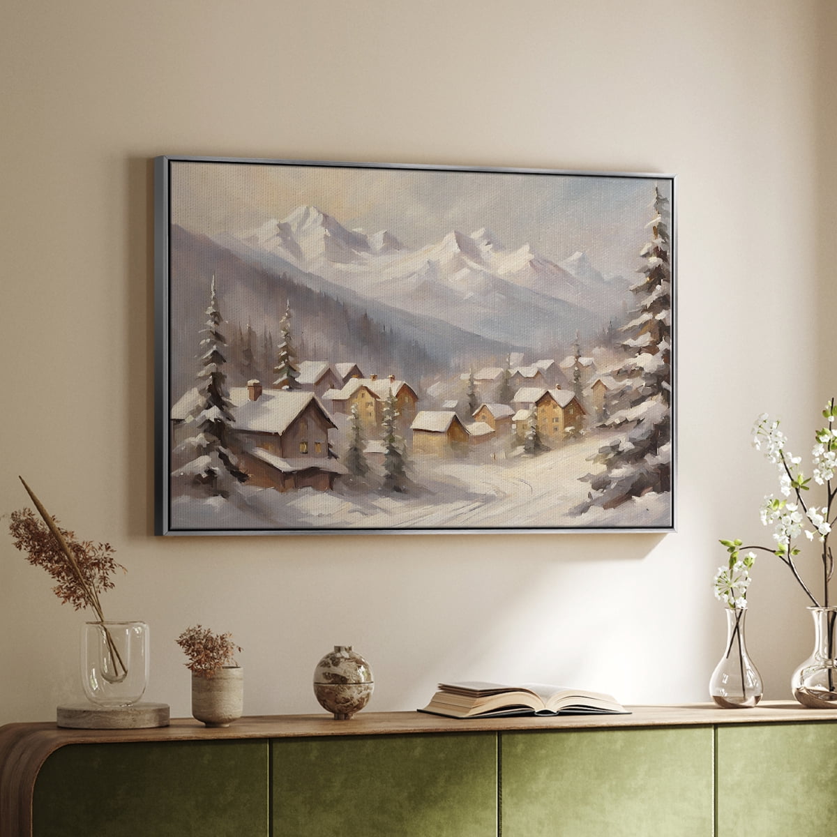 Vintage Landscape-CLXXIX By Wexford Home Framed in Silver Wood Gallery Wrapped Canvas 25 in. x 37 in.