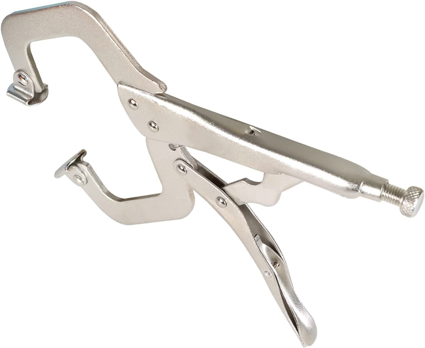 ALL-CARB 10 Pack 11 Inch Locking C-Clamp Adjustable Pliers, C-Pliers Welding Clamps Set with Swivel Pad Vise Jaws for Home & Workshop Use