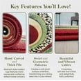 thumbnail image 3 of Planet Rugs Contemporary Hand Carved Burgundy Abstract Area Rug, 8 x 10, Soft, Plush & Durable, 3 of 9