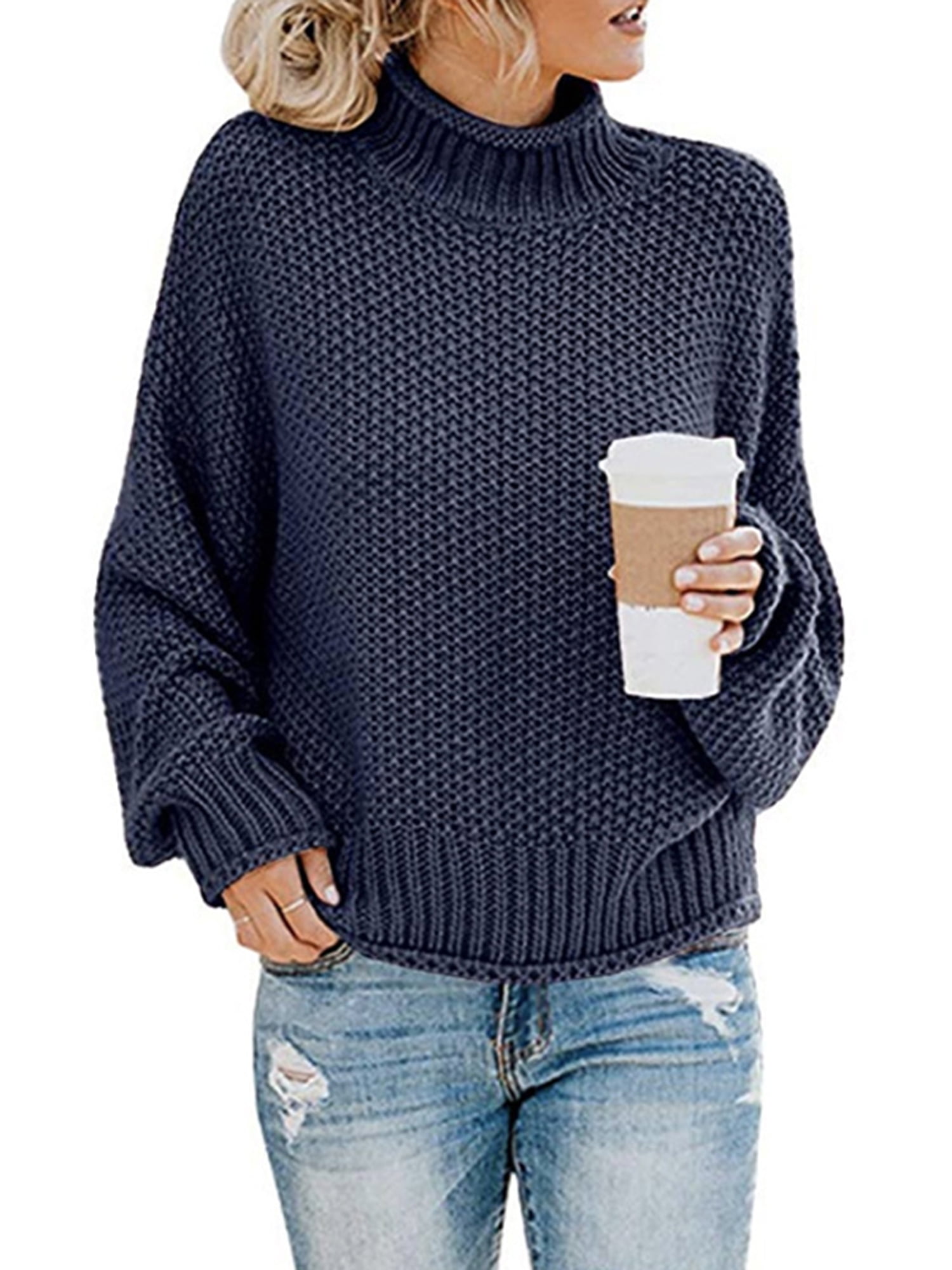 Mens Boy Winter Turtleneck Warm Sweater Thick Loose Pullover