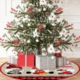thumbnail image 2 of Burlap Christmas Tree Skirt with Red and Black Plaid Border,36 Inches Merry Christmas Tree Skirt with Santa Snowman Printing for Under Trees,Xmas Home Kitchen Holiday Party Decorations, 2 of 8