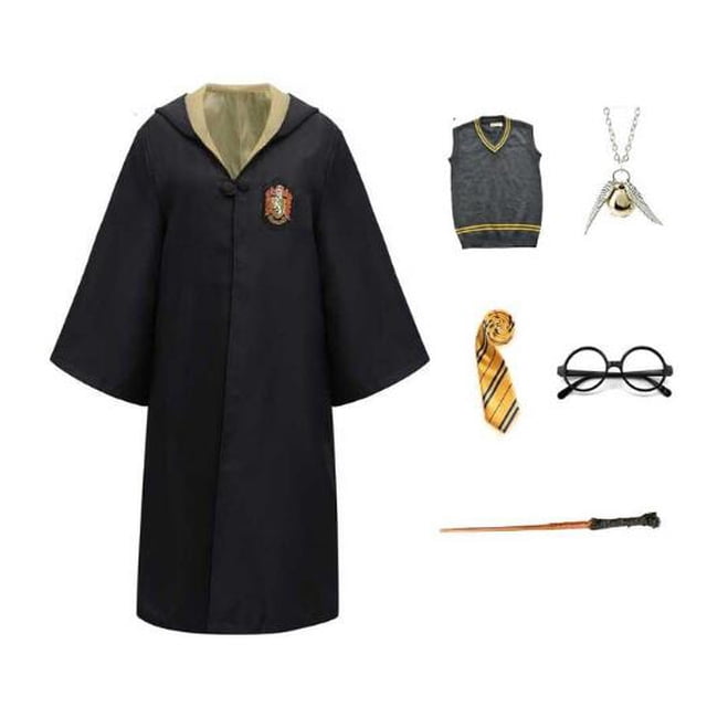 Capa de Halloween para niños y adultos, bufanda Slytherin Ravenclaw, bata Hufflepuff, disfraz de Harry Potter para Cosplay
