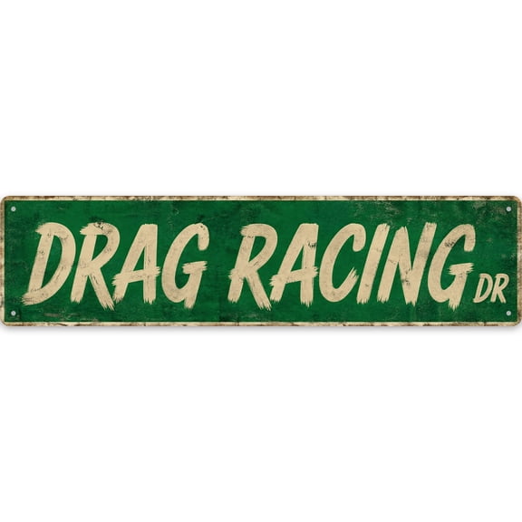 Drag Racing Metal metal sign Wall Decor 16x4 Inch