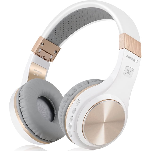Auriculares Bluetooth, Riwbox XBT-80 plegable estéreo inalámbrico Bluetooth auriculares sobre la oreja con micrófono y control de volumen, auriculares inalámbricos y con cable para PC / teléfonos celu