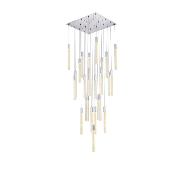 Elegant Lighting Weston 25-Light Modern Metal and Crystal Pendant in Chrome