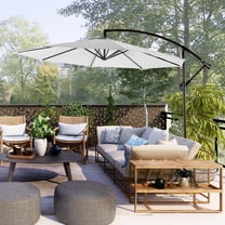 GARDEN 10 Ft Offset Cantilever Umbrellas for Patio Outdoor Shade, White