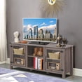 thumbnail image 3 of Gymax TV Stand Entertainment Center for TV's up to 65'' w/ Storage Cabinets Deep Taupe, 3 of 10