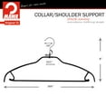 thumbnail image 3 of Mawa by Reston Lloyd Ultra Thin Silhouette Series Non-Slip Space Saving Hanger with Pant Bar/Skirt Hook, Style 42/FTU, Set of 10, Black, 3 of 7