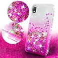 thumbnail image 4 of Compatible for Samsung Galaxy A10e Case, with [Tempered Glass Screen Protector] SOGA Diamond Liquid Quicksand Cover Cute Girl Women Phone Case - Clear/Pink, 4 of 5