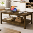 thumbnail image 6 of Dowellia Farmhouse Rectangle Coffee Table, Rustic Weathered Oak, 6 of 6