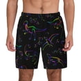 thumbnail image 2 of Picia Dinosaur pattern Mens Swim Trunks with Compression Liner Stretch Beach Shorts Quick Dry with Zipper Pockets No-Chafing Board Shorts-Medium, 2 of 9