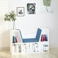 thumbnail image 2 of HOMCOM Bibliothèque à 6 Casiers avec Coussin, Coin Lecture, Bleu, 2 of 10