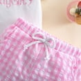thumbnail image 5 of KPOPLK Infant Baby Girl Summer Clothes Set 9 12 18 24 Months 2T 3T 4T Flower Short Sleeve Round Neck Tops Elastic Waist Shorts Outfit(6-12 Months,Pink), 5 of 8