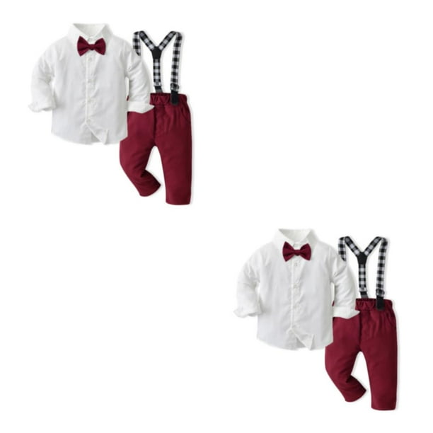 Qarigey Ceremonia evento niños camisa general pantalón conjunto fiesta viaje transpirable niños Tops pantalones Kit ropa regalo de Type10 NO10