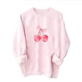 thumbnail image 5 of CLOISE Sweatshirt Women Printed Oversized Sweatshirts Crew Neck Long Sleeve Hoodies Shirts Pink Drop Shoulder Basic Tops Fall Loose Y2k Clothes XL, 5 of 7