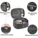 thumbnail image 2 of Womens 3-piece Cosmetic Bag Set, Large, Waterproof Travel Toiletry Bag Polyurethane, Black, 2 of 3