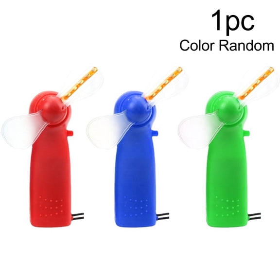 1PC Mini Fan Luminous Toy Colorful Lights Handheld Electric Cooling Fan Changing Colored Fans LED Concert Props Toys Light