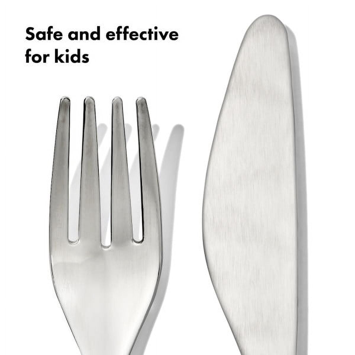 OXO Tot 3-Piece Stainless Steel Flatware Set for Kids Ages 3+, Dusk