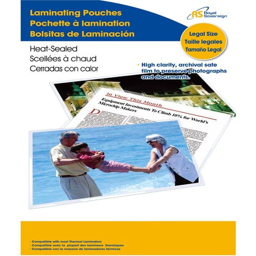 100PK LEGAL SIZE LAMINATING POUCH HEAT SEALED 3MIL