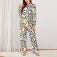 thumbnail image 2 of Pajamas for Women Set - Paisley Floral 5 Comfy Long Sleeve Button Up Pajama Sets for Women 2 Piece, Soft Sleepwear Nightwear Pjs Lounge Sets for Women with Pockets, 2 of 6