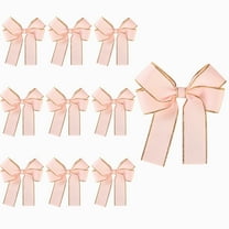 10 Pcs Satin Ribbon Bows 4.5 x 3.8" Large Bows Ribbons for Gift Wrapping Champagne Bottle Balloon Treat Bag DIY Craft Gift Wedding Bridal Baby Shower Christmas Birthday Party