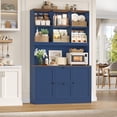 thumbnail image 2 of Homfa 71″ 6 Cubes Bookcases with 2 Storage Drawers and Charge Station, 3 Tier Bookshelf with Adjustable File Storage Cabinet for Living Room Home Office, Blue, 2 of 7