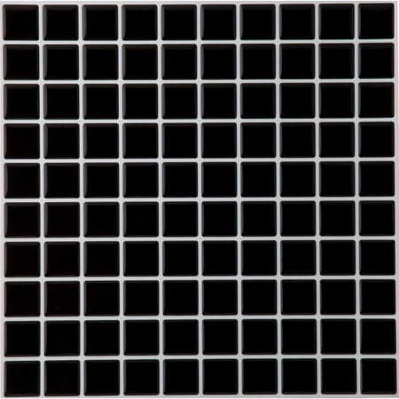 Achim Magic Gel Black Onyx Mosaic Self Adhesive Vinyl Backsplash Wall Tile 9.125x9.125 - 6 Tiles/4.50 sq Ft.
