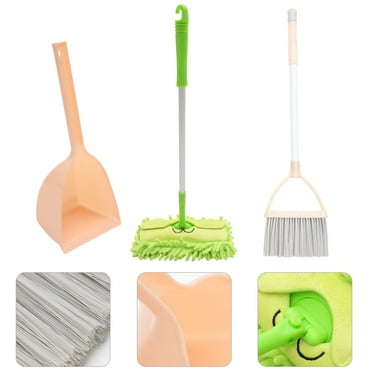 WINOMO 3pcs Mini Child Broom, Mop and Dustpan Combination, Little Housekeeping Helper Set,Pretend Home Cleaning Play Set for Toddler Age 1-5