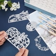 thumbnail image 3 of 4Pcs 4 Styles Hollow Flower Lace Border Cutting Die Metal Cutting Stencils Carbon Steel Die with Poplar Wood Brush for DIY Crafts Scrapbook Album Paper Card Making Gray, 3 of 6