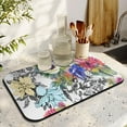 thumbnail image 3 of Small Floral Coffee Bar Mat, Absorbent Vintage Dish Drying Pad, Botanical Kitchen Counter Protector, 3 of 6