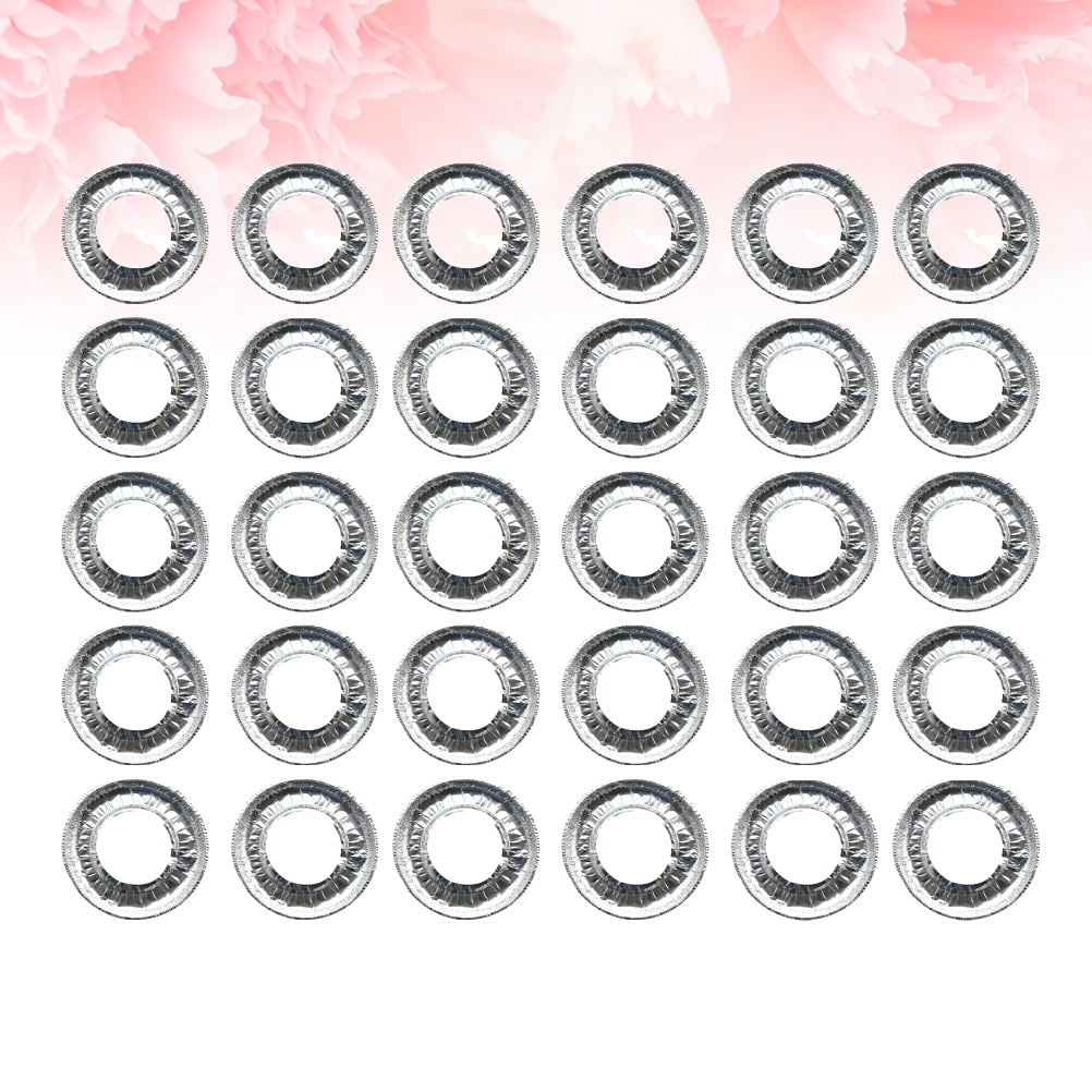 WHAMVOX Foil Stove Burner Covers for Kitchen Use Oil Proof and Heat Resistance Reusable Tinfoil Liners Silver 40 Pieces