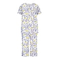 thumbnail image 6 of Tnhcen 2-Piece Women's Trendy Flower Print Summer Pajama Set Cozy Short Sleeve Capri Pants with Pockets Home Clothes S-3XL, 6 of 6