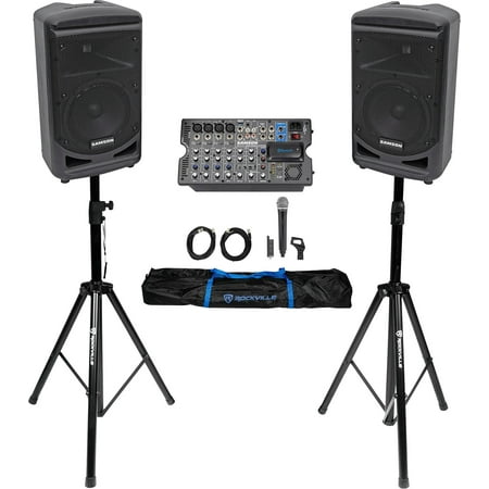 Samson Expedition XP800 800w Portable 8" PA DJ Speaker+Active Mixer+Wireless Mic