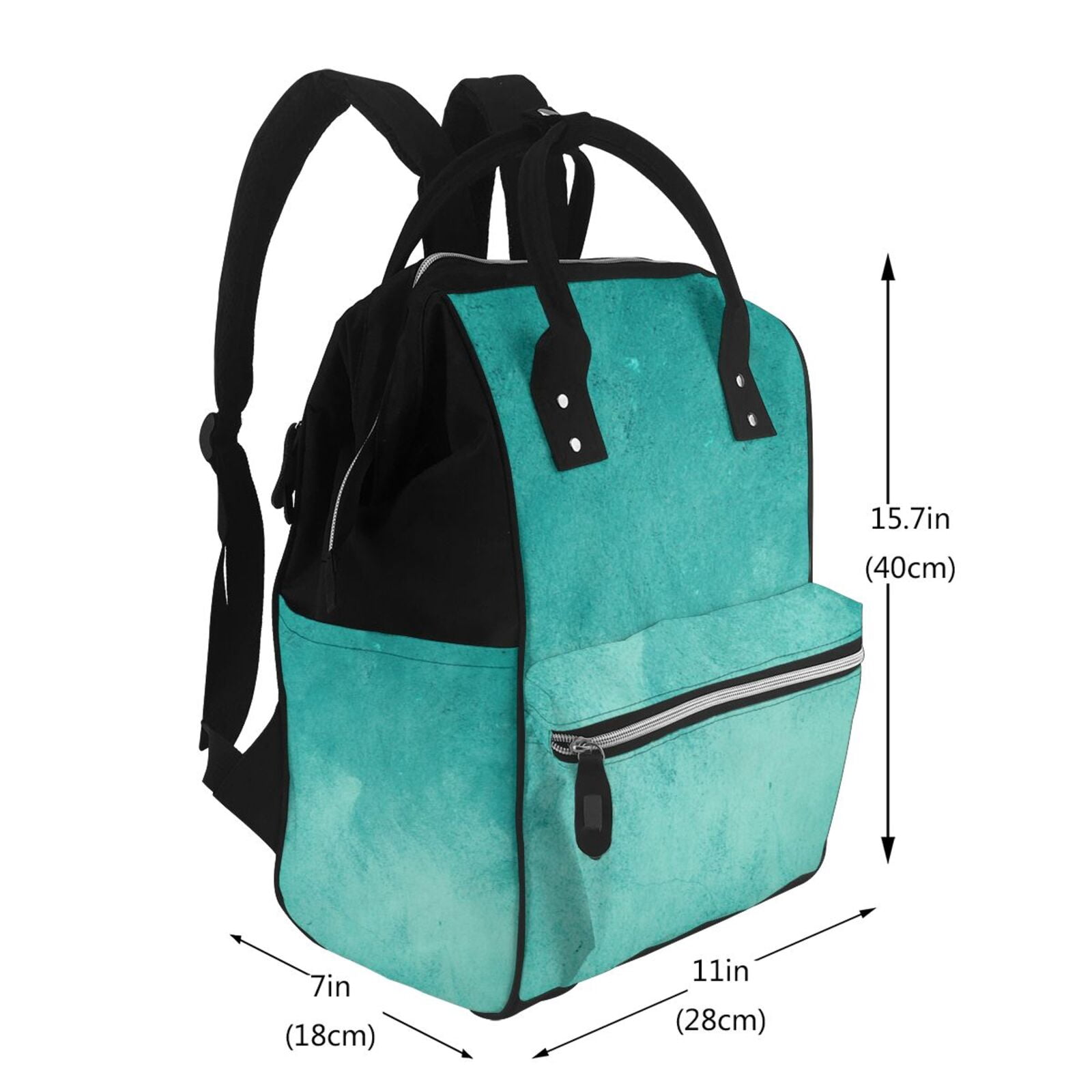 Ratiio Teal Turquoise1 Mummy Backpack - Waterproof Twill Canvas, Large Capacity Diaper Bag with Multiple Pockets and Adjustable Straps