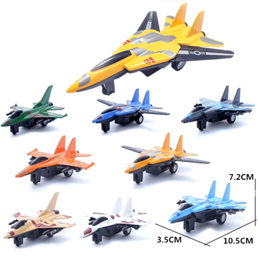 Plastic Military Airplane Fighter Model Kid Pull Back Plane Christmas Gift Toy X 