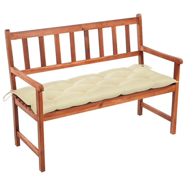 Banco de patio VidaXL de madera maciza de acacia con cojín de 120 cm, rústico