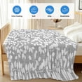 thumbnail image 4 of Grey White Botanical Cooling Blanket,Lightweight Breathable Summer Throw Blanket with Double Sided Cold Effect,Pastoral Spring Floral Summer Art Picnic Blankets Bed Sheet for Hot Sleepers 50"x60", 4 of 8