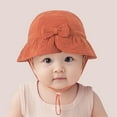 thumbnail image 2 of Auroural Infant Kids Hat Sun Hat with Bow Toddler Sun Hat SummerBreathable Solid Color Bucket Hat, 2 of 4