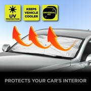 Auto Drive Car Umbrella Sun Shade, Universal Fit, Easy to Install, Silver, 55.91X31.5