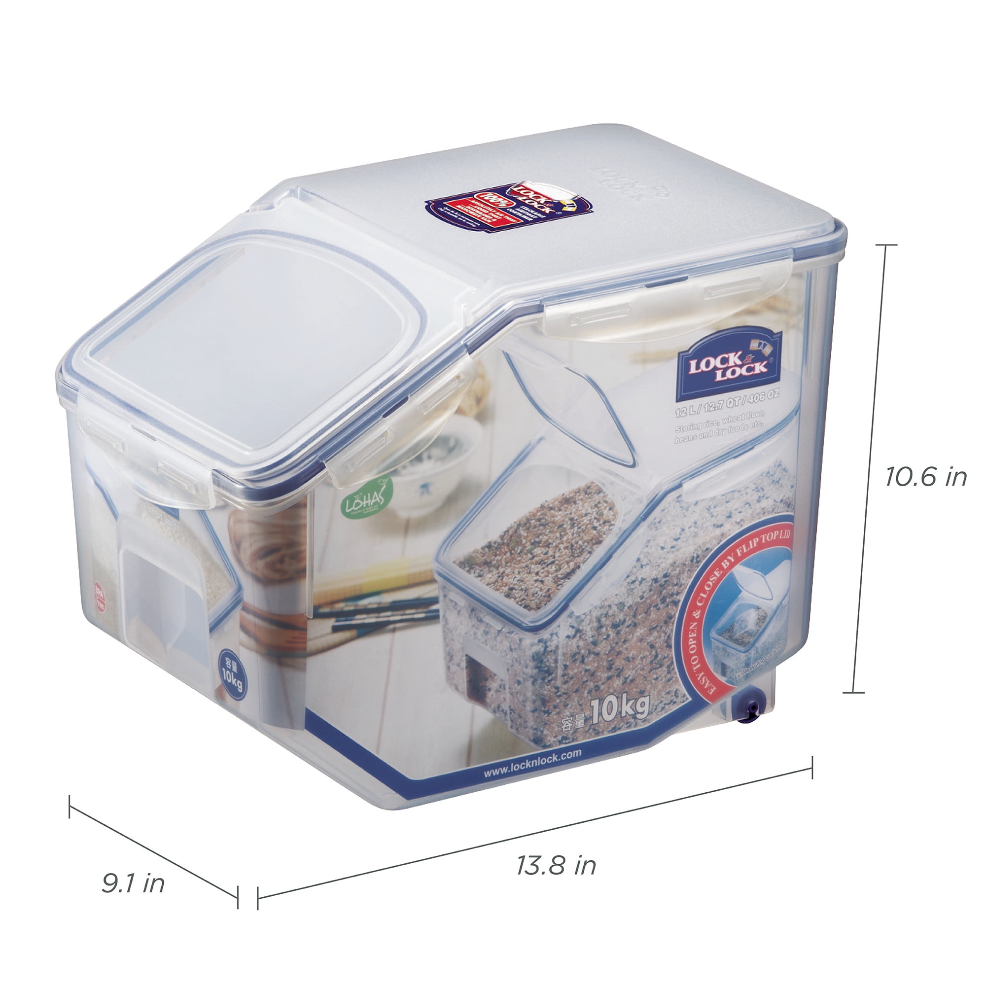 Lock Easy Essentials Pantry Food Storage Container With Flip Lid And Serving Cup 50 7