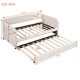 thumbnail image 7 of Sofa Bed with Trundle Bed and Wood Slat, Upholstered Twin Size Daybed for Bedroom Living Room, Beige, 7 of 7