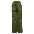 thumbnail image 3 of ZQUUVOU cargo pants for women Casual Multi Pocket Loose Wide Leg Work Pants Long Pants A-Olive Green, 3 of 4