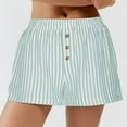 thumbnail image 2 of UAMVSH Womens Boxer Shorts Casual Summer Striped Shorts Button Elastic Waist Travel Beach Bottoms Loose Wide Leg Shorts, 2 of 6