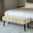 thumbnail image 2 of XYZCANDO Yellow Sunflower Print Polyester Spandex Bench Seat Cover with Washable, Easy to Clean Wear Resistant Rectangle Long Bench Cover for Living Room, 2 of 9