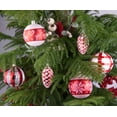 thumbnail image 5 of 3.15-inch Glass Handpainted Christmas Ornaments Set of 6 Hanging Nordic Pattern White - Red Christmas Tree Ornaments Mini Ornaments for Xmas Decoration Glass Ball Holiday Ornaments, 5 of 5